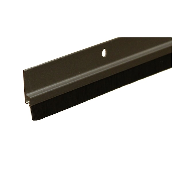 3' Brown Aluminum Brush Door Sweep For Gap Up To 1"